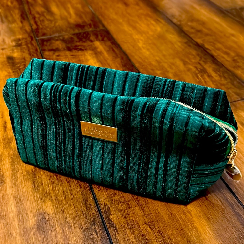 Green Mario Badescu makeup pouch